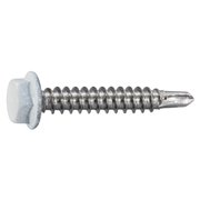 MIDWEST FASTENER Self-Drilling Screw, #8 x 1 in, Painted Stainless Steel Hex Head Hex Drive, 12 PK 39583